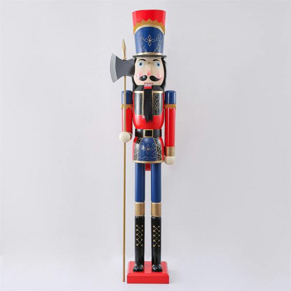 180cm Wooden Christmas Nutcracker Soldier Standing Decoration, Hand Painted, Decorative Indoor Ornament image 1