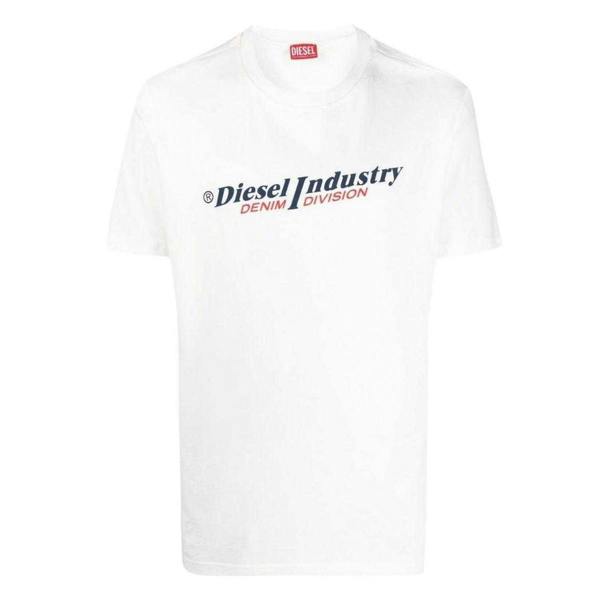 Diesel Unisex Adult Industry Denim Division Logo T-Shirt - White - 