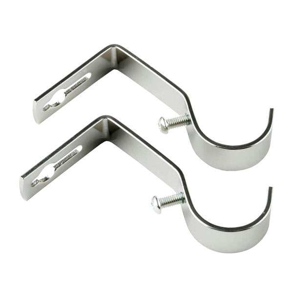 A.Unique Home Gem Crystal Extendable Curtain Pole (25/28mm) (Brushed Steel,70cm - 120cm)