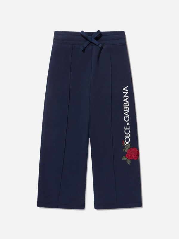 Dolce & Gabbana Kids Dolce & Gabbana Girls Logo Joggers in Blue