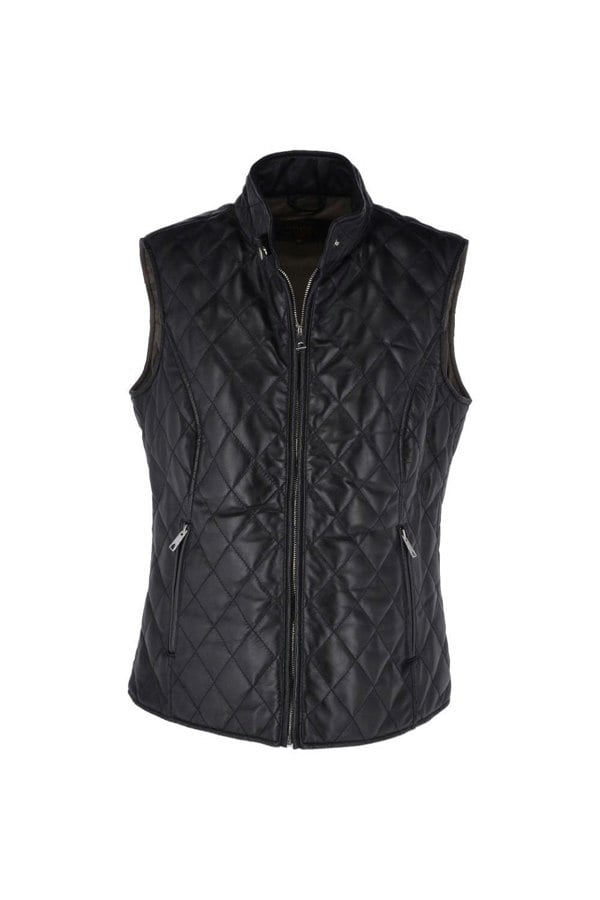 'Hampton' Diamond Quilted Leather Gilet: RIGDEN GILLET