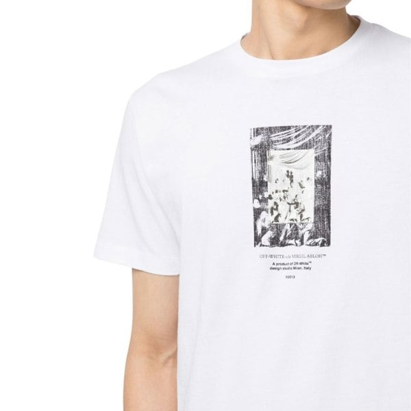 Off-White Paint Mirror Logo Slim Fit White T-Shirt XS