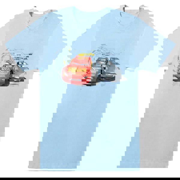 Disney Mens Cars Lightning Vs Storm T-Shirt - Baby Blue