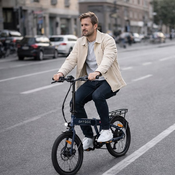 Hygge Bikes Virum Auto 2026 Folding E-Bike, Automatic 3-Speed, Belt Drive – Nocturne Blue