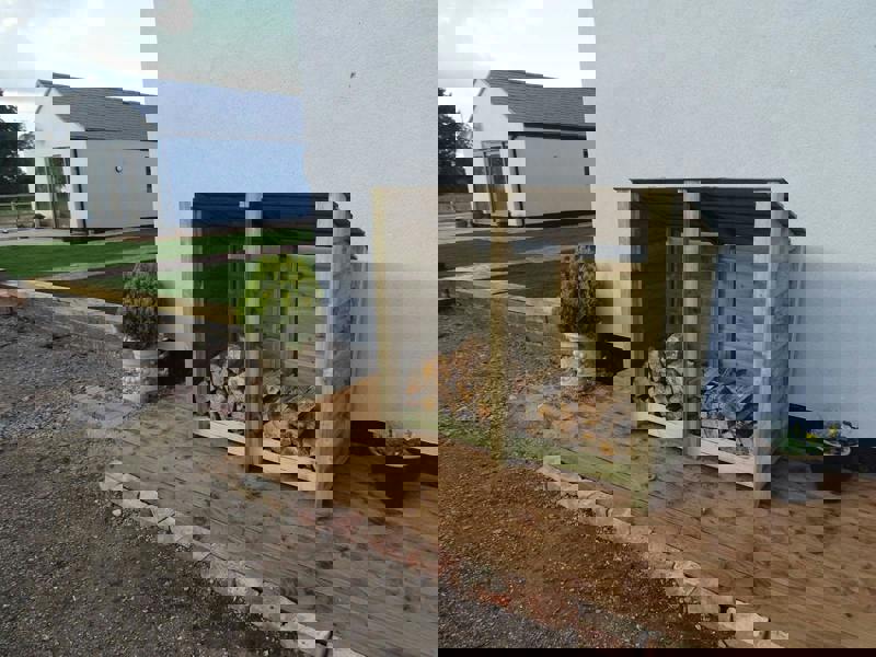 Arbor Garden Solutions Wooden Log Store (Roof Sloping Back) W-146cm, H-126cm or 180cm, D-88cm