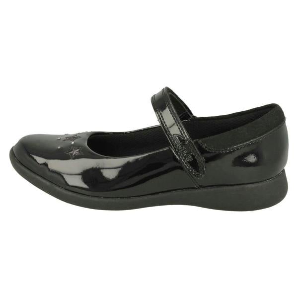 Clarks Girls Clarks Star Detailed School Shoes Etch Bright