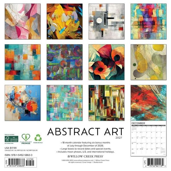 Abstract Art Calendar 2027, Wall Calendars, Month To View, Art, Gift