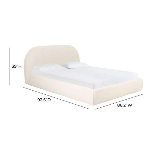 Furniture Edit Bara Cream Textured Velvet Super King Size Bed