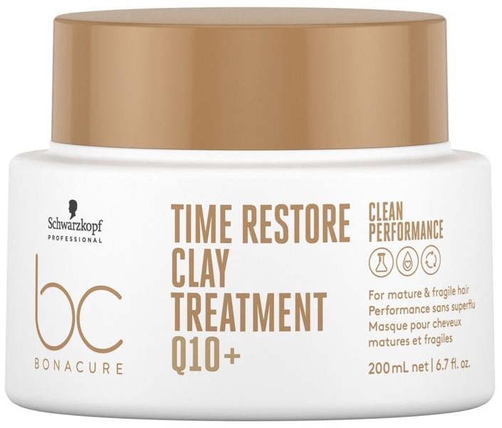 Schwarzkopf Bonacure Q10+ Time Restore Clay Treatment strengthening treatment for mature hair.