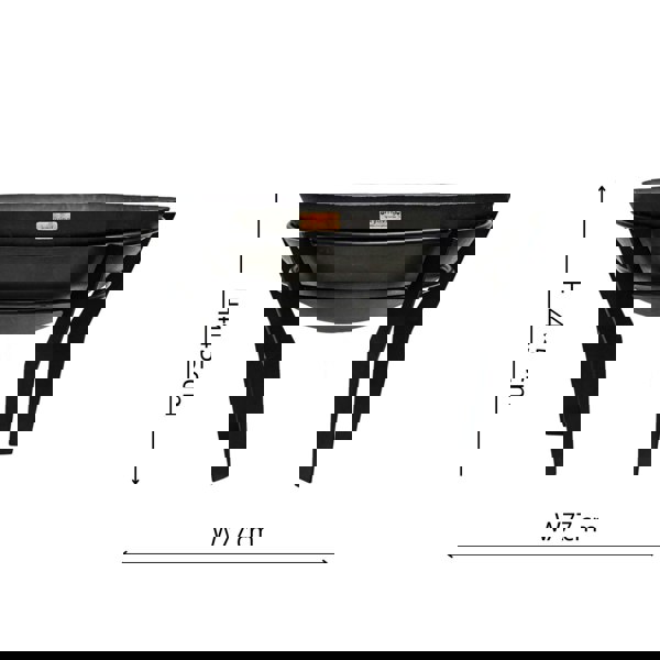 Ivyline Outdoor Metal Kendal Firebowl on Stand in Black