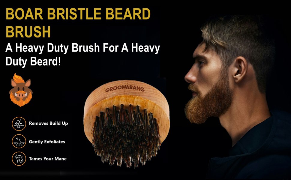 Groomarang 'O' Boar Bristle Beard Brush