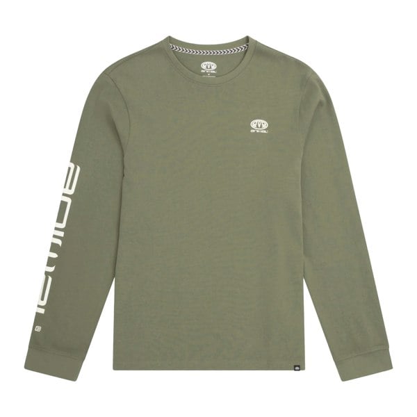 Animal Mens Tommy Back Print Organic Long-Sleeved T-Shirt - Khaki Green
