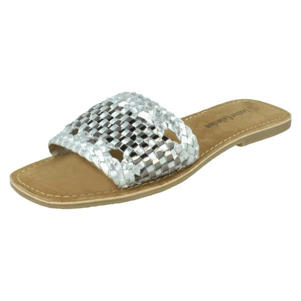 Leather Collection Ladies Leather Collection Flat Weave Mules F00272