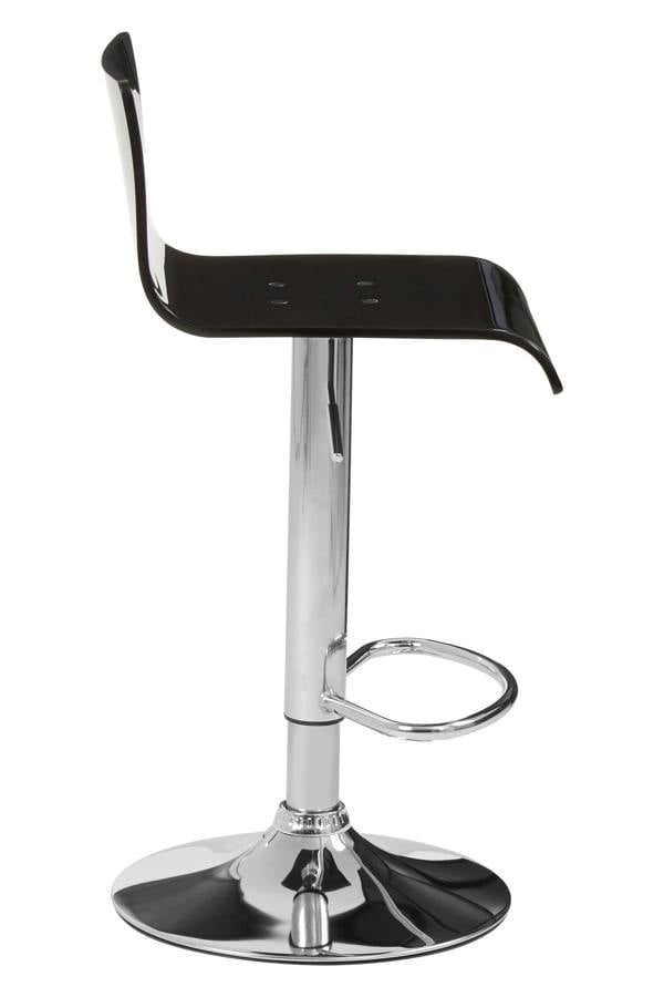 Interiors by Premier Baina Black Acrylic Bar Stool with Chrome Base