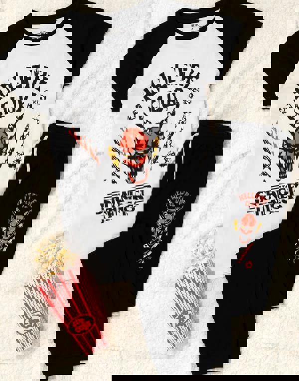 Stranger Things Unisex Kids Black Short Sleeve Long Leg Pyjama Set