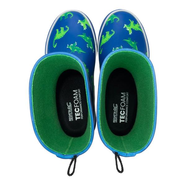 Regatta Childrens/Kids Mudplay III Dinosaur Wellington Boots - Blue Green - 