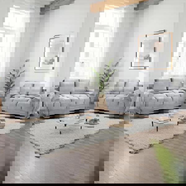 Furnishings For Less Zura Plush Velvet Large 3 + 2 Sofa Suite | Cream, Grey or Mocha