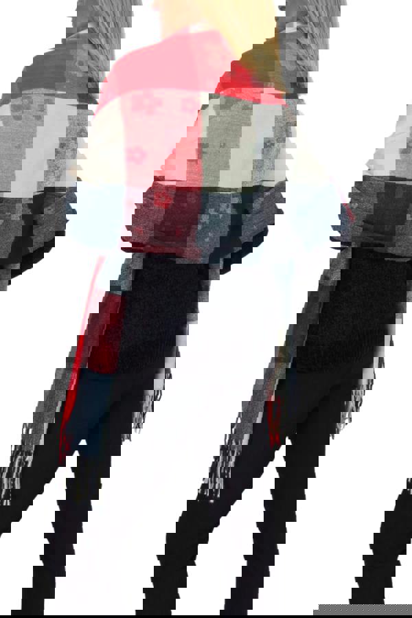 Paulo Due Wool Blend Pashmina Scarf With Floral Details