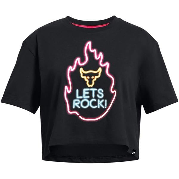 Under Armour Womens/Ladies Project Rock Flames T-Shirt - Black - 