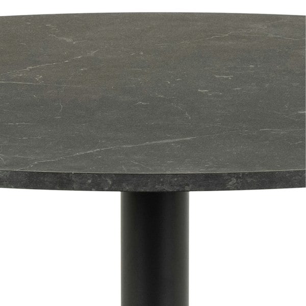 Furniture To Go Ibiza Round Dining Table with Black Top and Matt Black Base