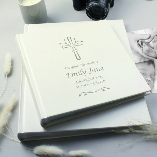 Personalised Memento Company Personalised Silver Cross Square Photo Album