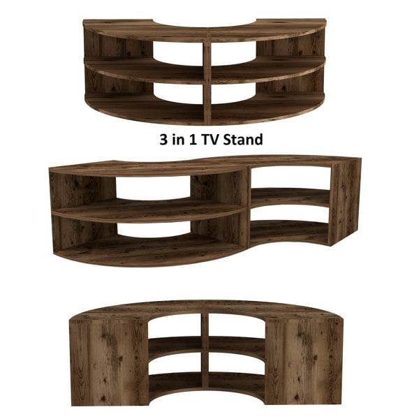 Destina Home Melitta Corner TV Stand with Shelving Unit