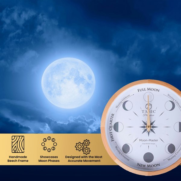 Tabic Moon Phase clock - Planeteco Moon Master, accurate lunar tracking