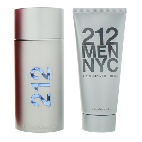 Carolina Herrera 212 Men NYC Eau de Toilette 100ml + Aftershave Balm 100ml Gift Set for Him