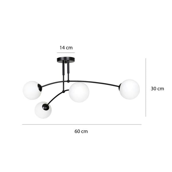 Emibig PREGOS Ceiling lamp  4 x E14 Black with White Shade