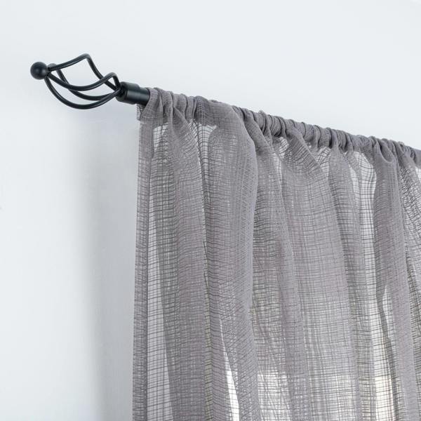 A.Unique Home Small Twisted Metal Extendable Curtain Pole With Rings and Fittings (13/16mm). (Matte Black (122cm - 213cm, 48" to 84" Approx))