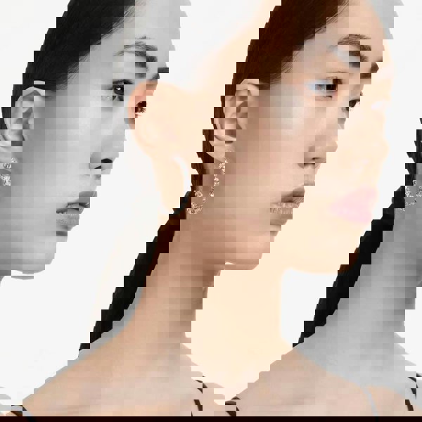 Swarovski Mesmera White Mixed Cut Rhodium Plated Hoop Earrings 5672834