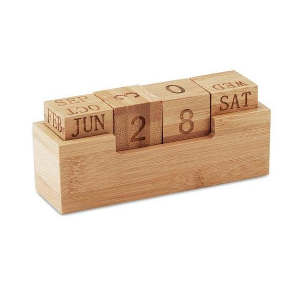 MidOcean Karenda Bamboo Desktop Calendar - Wood - 