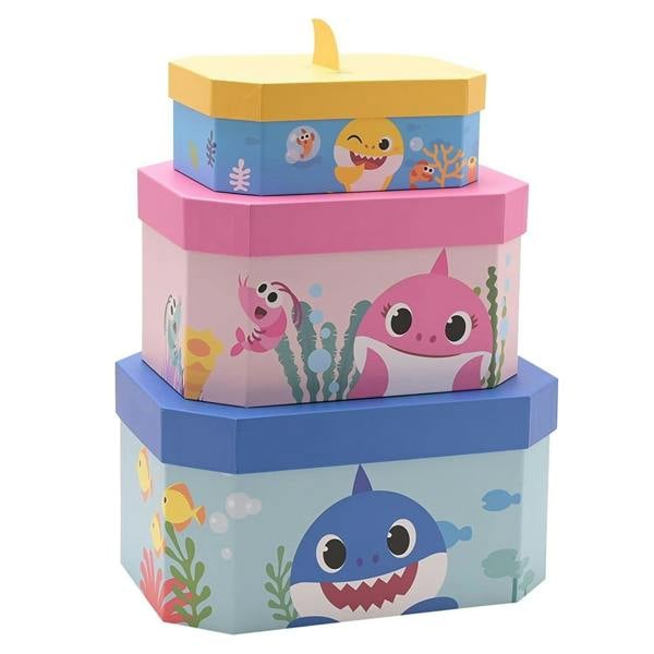Widdop & Co Baby Shark Set of 3 Nesting Storage Boxes