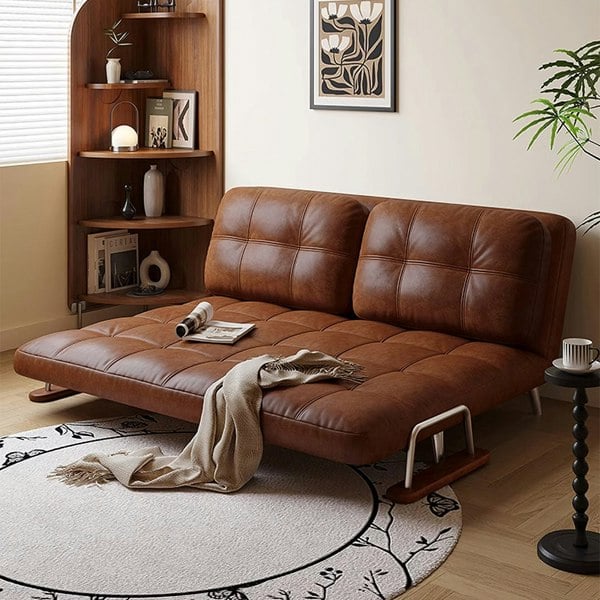 O'Reilly Single Seater Sofa Bed, Brown Leather-Rit Concept-Rit Concept