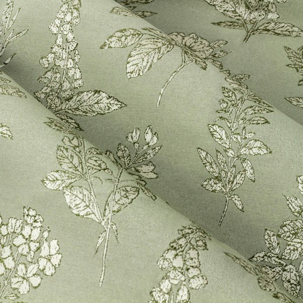 Wylder Nature Sophia Jacquard Floral Eyelet Curtains - Sage