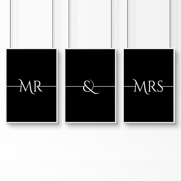 Anniversary wedding gifts | set of 3 wall art prints