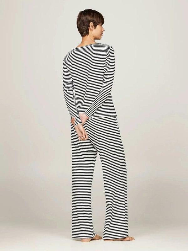 Tommy Hilfiger MONOTYPE Womens Pyjama Set Mini Bretton Stripe Desert Sky