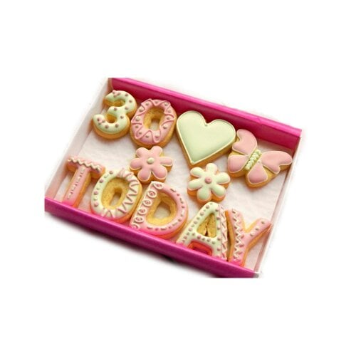 The Cookie Collaboration Hand-iced 'Pink n' Mint' Birthday Cookie LETTERBOX GIFT