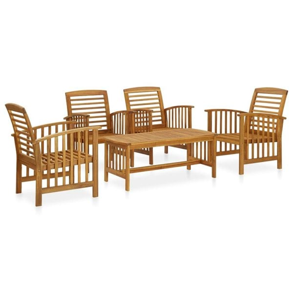 Berkfield 5 Piece Garden Lounge Set Solid Acacia Wood