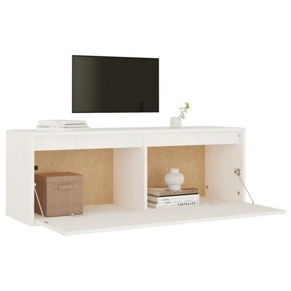Berkfield Wall Cabinet White 100x30x35 cm Solid Wood Pine