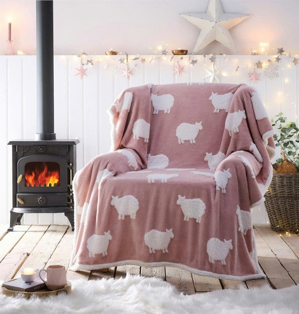 Portfolio Home Sheep Sherpa Fleece Throw 130x170cm