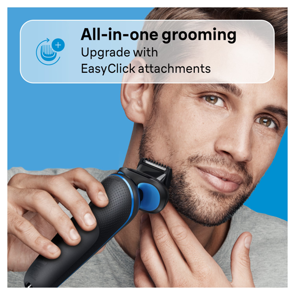 Braun Series 5 52-B7000cc Electric Shaver, With SmartCare Center, EasyClick Attachments - Black