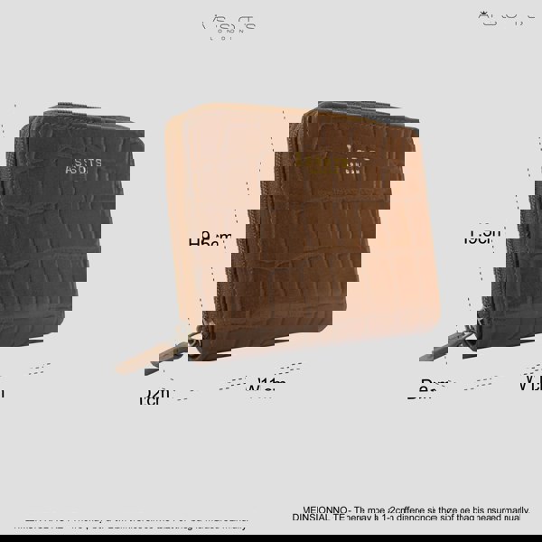 Assots London 'JOLLY' Tan Croc Real Leather Designer Zip-Top Wallet