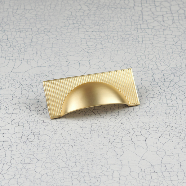 Handle & Home Brushed Brass Ribbed Detailing Handles and Coordinating Knobs