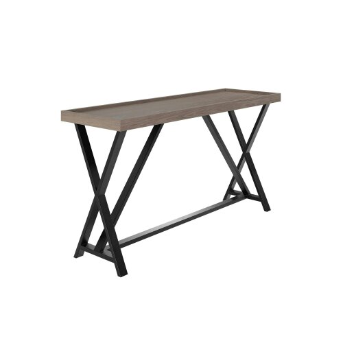 Wyld Haus Trento Aged Grey Oak and Metal Console Table