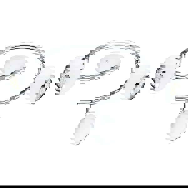 Flush 3 Spots Ceiling Light Colour White Chrome Shade Bulb GU10 3x3W Incl. Loops