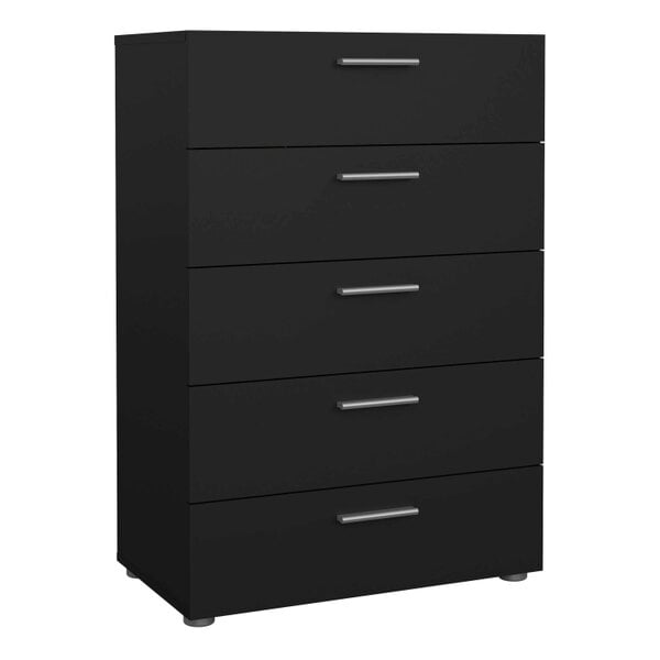 Wyld Haus Daejeon Black Wooden Chest 5 Drawers