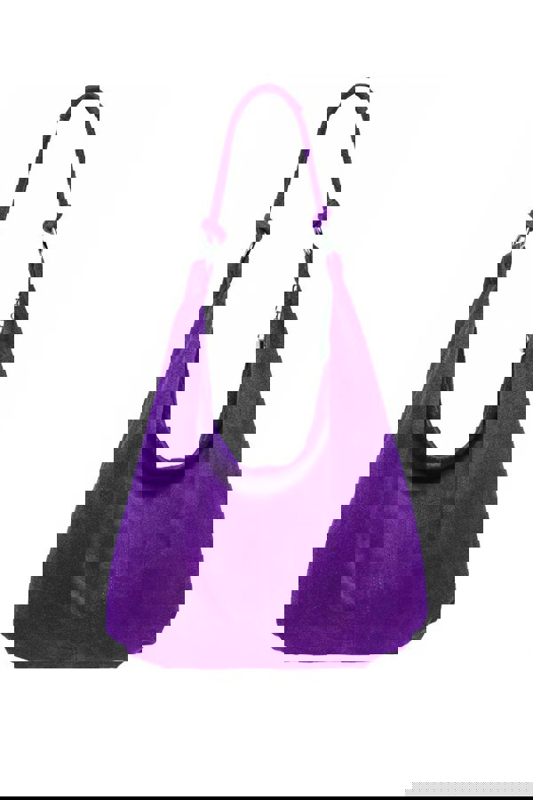 Kitise Large Slouch Italian Suede Leather Hobo Tote Bag