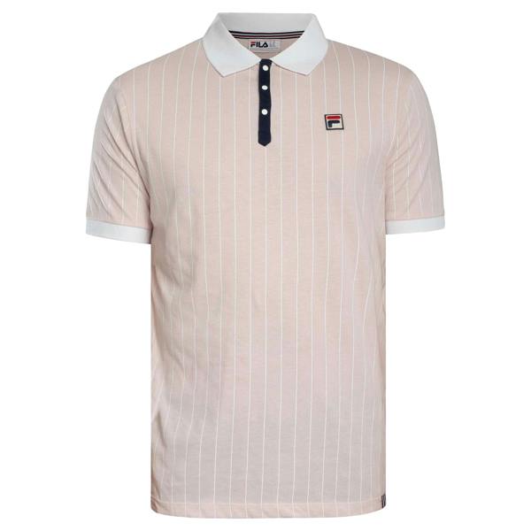 Fila BB1 Classic Striped Polo Shirt Pale Lilac/White/Fila Navy