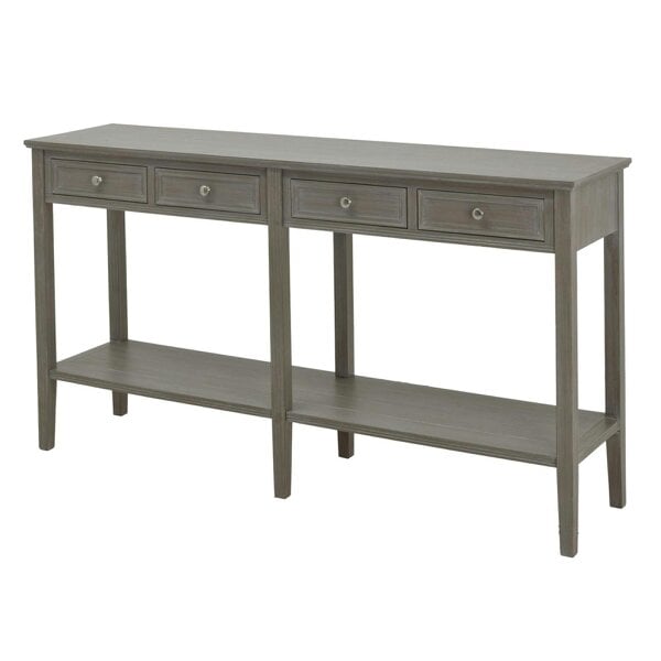 Wyld Haus Laurelbrook Four Drawer Console Table Bottom Shelf